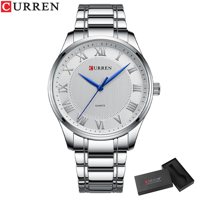 CURREN Men's Watch Stainless Steel Band Luminous Quartz Wrist Watches Male Creative Design Golden Clock Relogio Masculino