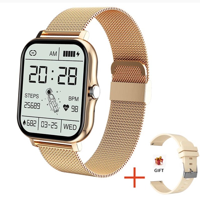 New Ladies Smart Watch Men 1.69 inch Color Screen Full Touch Fitness Tracker Call Ladies Smart Watch for Android IOS+Box