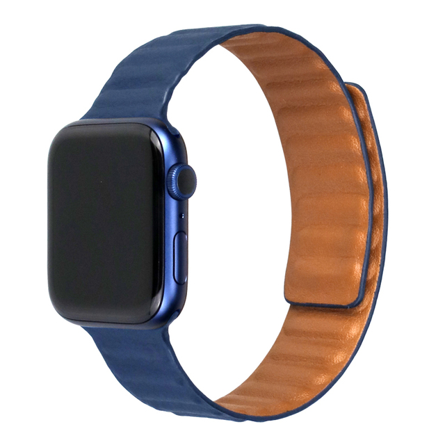 Leather Link Loop Magnetic Strap for Apple Watch Series Band 44mm 40mm 42mm 41mm 45mm Applewatch IWatch 7 6 SE 5 4 3 2 Bracelet