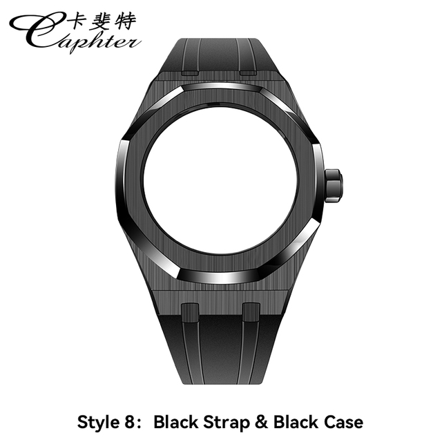 Casioak Fashion Kit for GMAS2100 Metal Watch Case Fluororobber Strap 316 Stainless Steel Bezel Rubber Watch Strap for MODIFY GMA-S2100