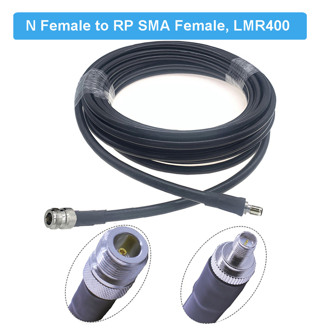 LMR400 Cable RP-SMA Male to N Female 50 Ohm RF Coax Extension Jumper Pigtail for 4G LTE Cellular Amplifier Phone Signal Booster