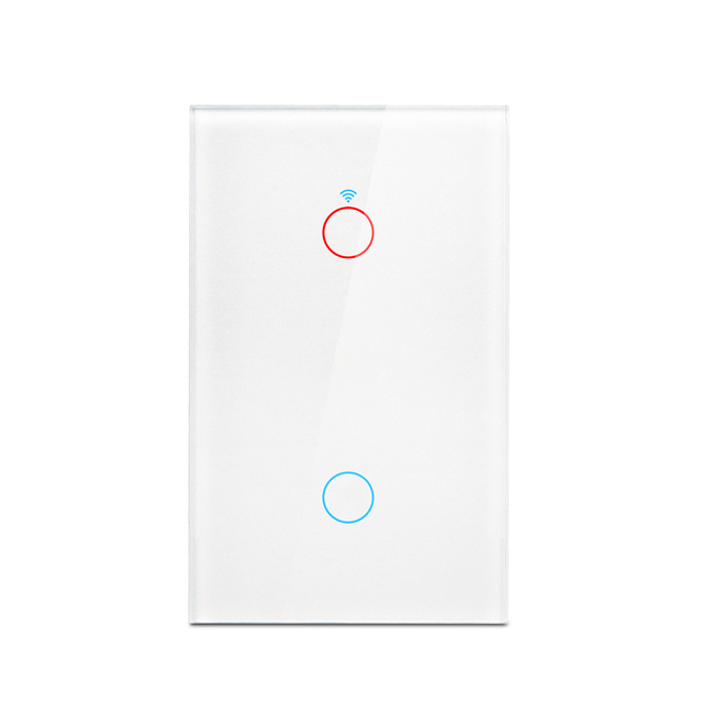 Tuya - Connected Wall Switch, Wi-Fi, Touch Sensor, 110V/220V, Neutral Wire Required, Voice Control, Compatible with Alexa and Google Home