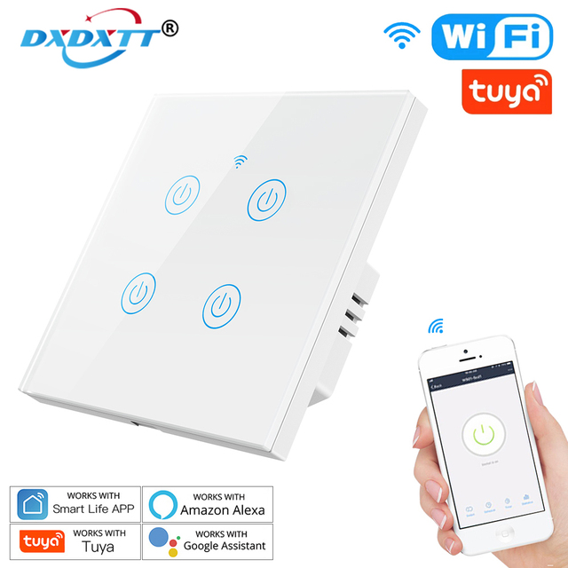 Tuya Smart Wifi Switch With Touch Life Smart Switch EU/UK/US/Brazil 220V Standard With Alexa Google Home Need Neutral