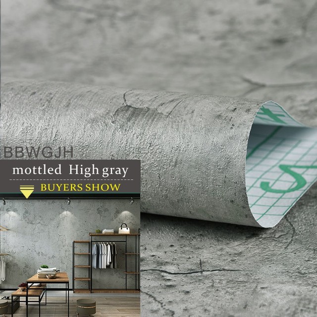 Cement self-adhesive wallpaper bedroom decoration clothing store gray Nordic industrial wind for modern wall decoration