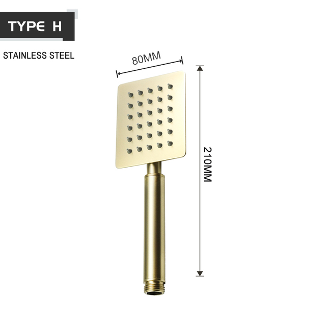 Brushed Gold Handheld Shower Head Bathroom Gold Finish Brass Or Stainless Steel Shower Bath Spray Handheld Shower Heads