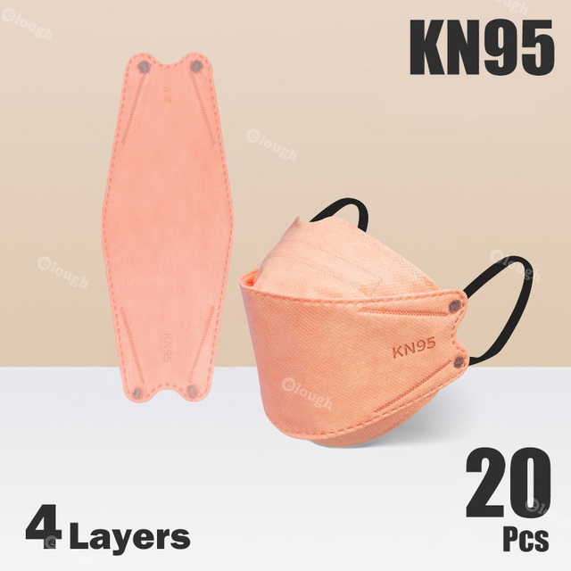 قناع السمك FFP2 4 Layer KN95 أقنعة الوجه FFP2 Mascarillas FPP2 وافق أوروبا ffp2fan Morandi اللون الكبار قناع FFP 2 10-100 قطعة