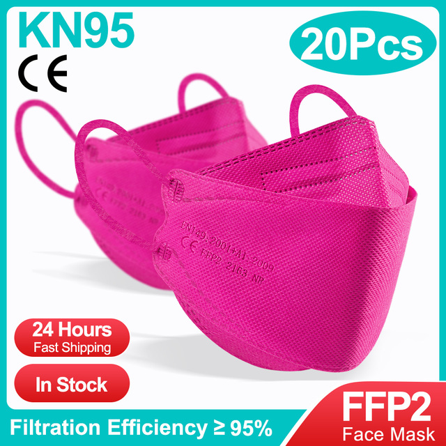 10-100pcs Safety Approved KN95 Protective Face Masks Respirator Black Mascarillas FPP2 Pink FFP2 Maske Respirator Maske FFPP2 FP2