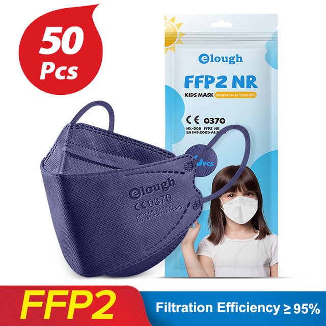 Elough KN95 Mascarillas Niños FFP 2 Fish Babies FPP2 Masks Resuable Mascarilla FFP2 Infantil Homologada 4 Layers FFP2Mask Kids