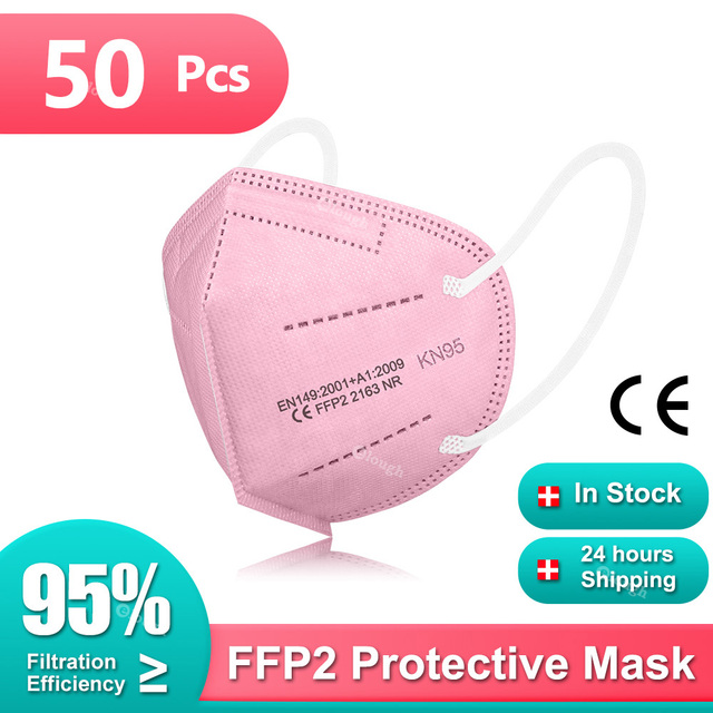 10-200 قطعة KN95 قناع ffp2 الوجه mascarilla fpp2 homologada 5 طبقات واقية mascarillas fp2 الالوان FFP2Mask mascherina ffpp2