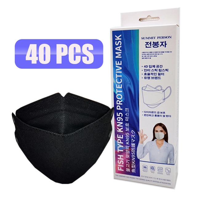 KN95 ffp2 Fish Mask Adult Cloth Face Mask KN95 Respirator Face Mask KN95 Face Mask Black Dust Mask Mascarillas