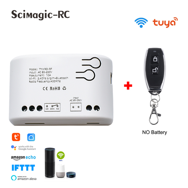 Smart Garage Door Opener Wireless Auto Open WiFi Relay SmartLife Controller Tuya APP Remote Control Alexa Google Home