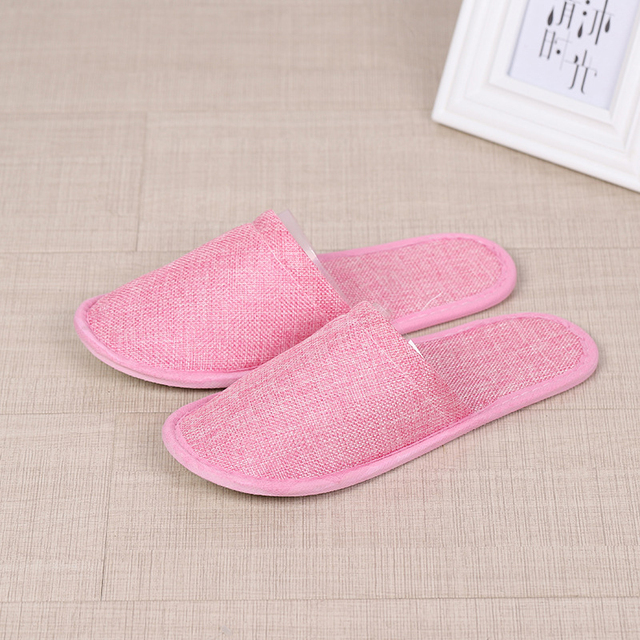 1 Pair Hemp Slippers Simple Men Women Hotel Travel Spa Portable Folding House Disposable Home Guest Indoor Slippers Plus Size