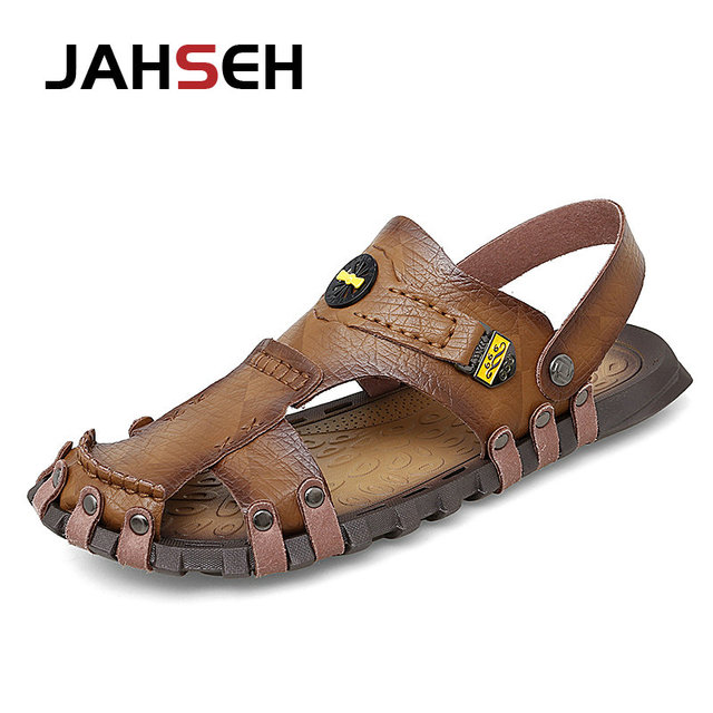 Summer Men Casual Sandals Outdoor Brand Slippers Genuine Leather Beach Shoes for Men Designer Mens Roman Sandals Zapatos Hombre