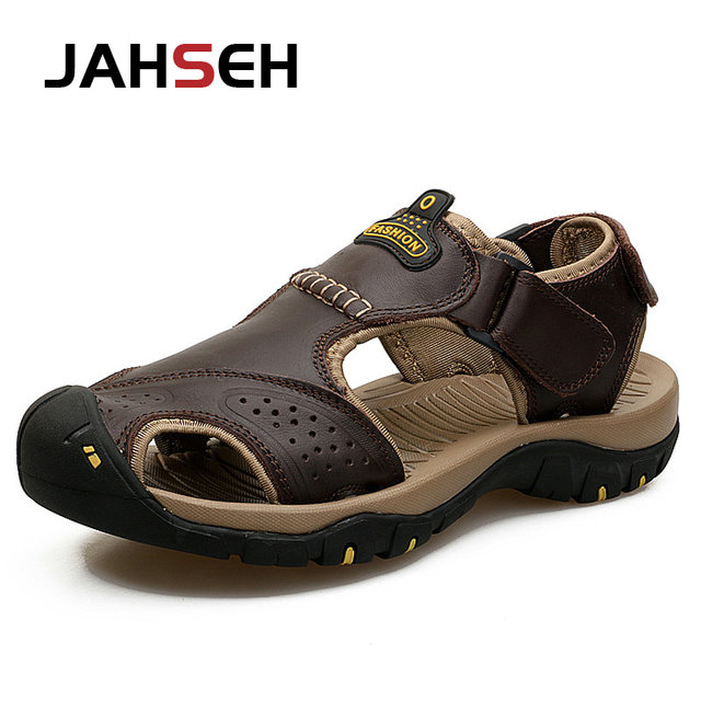 2022 New Genuine Leather Summer Casual Sandals Outdoor Walking Shoes Water Shoes Plus Size Beach Shoes Fashion Soft Slippers