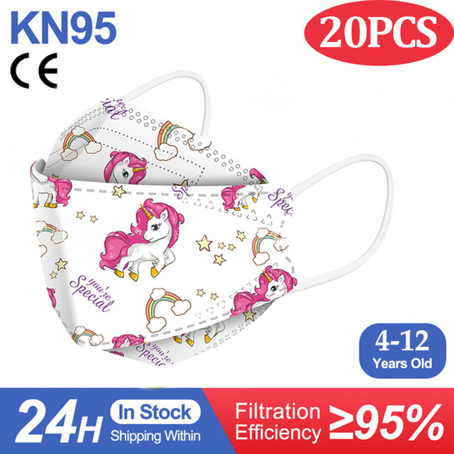 Kn95 أقنعة الاطفال fpp2 المعتمدة قناع للطفل الأسماك المطبوعة الكرتون الفم قناع KN95 Mascarilla Infantil kf94fan ffp2fan Ninos