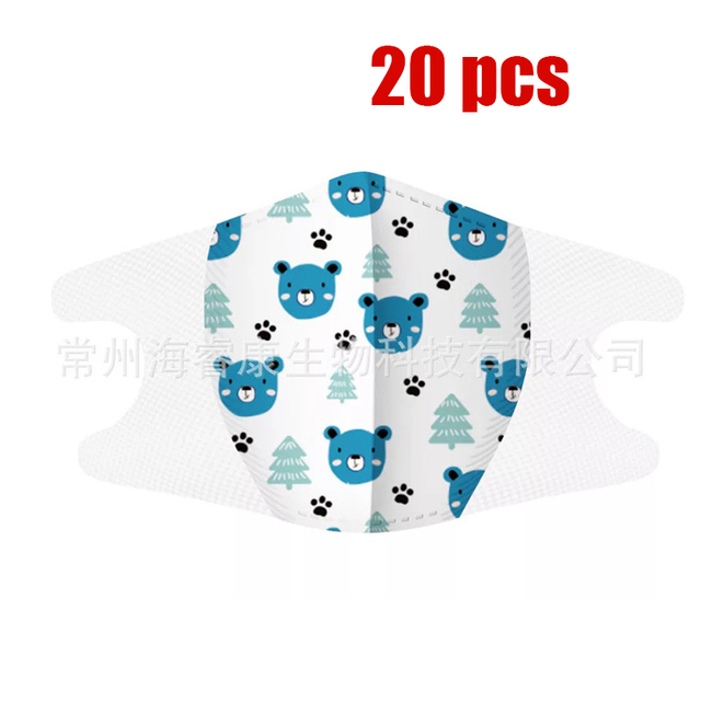 OLOEY 0-3 Years Old Baby Masks 3D Disposable 3-Layer Respirator Dustproof Cute Cartoon Protective Student Kids Mask