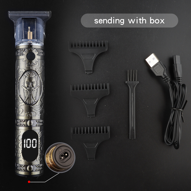 T9 Professional Electric Hair Clipper Trimmer For Man 0mm Baldheaded Barber Hair Cutting Machine Cordless Shaver