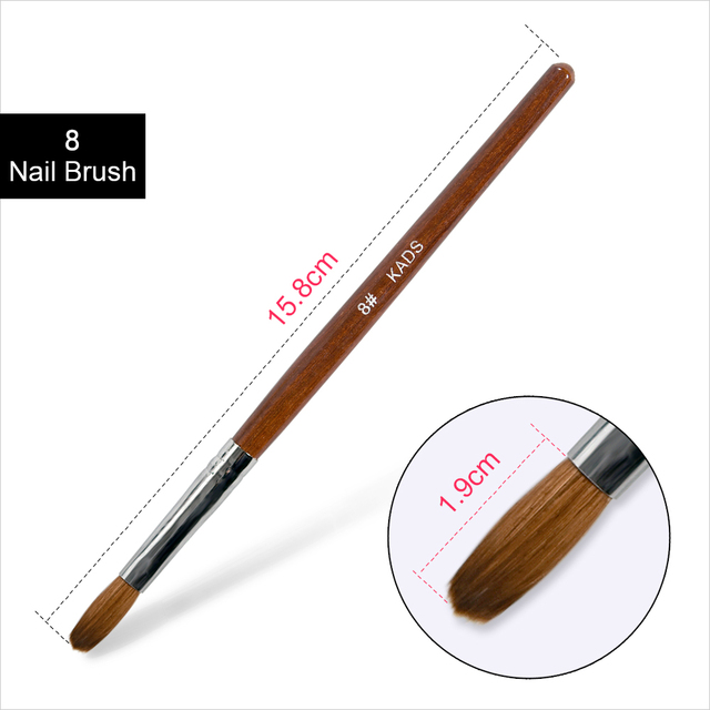 Acrylic Nail Brush Kolinsky Sable UV Nail Gel Crystal Nail Brush Painting Drawing Carving Dotting Pen DIY Nail Design Brushes