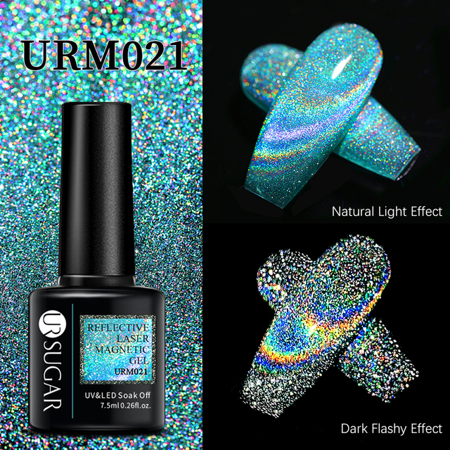 UR SUGAR Reflective Cat Magnetic Laser Gel Nail Polish Rainbow Gel Shine Semi Permanent Soak Off UV LED Varnish Nail Art