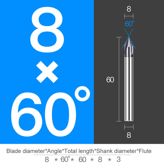 Chamfer Milling Cutter Carbide Angle Anti Chamfer End Mill Deburring V Grove Router 60 90 120 Degree 2 3 Flutes