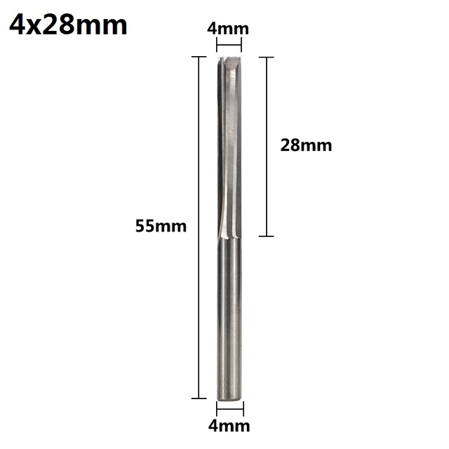 XCAN 1pc 4mm/6mm Shank 2 Flute Straight End Mill Carbide CNC Router Bit Engraving Bit Straight Slot Milling Cutter