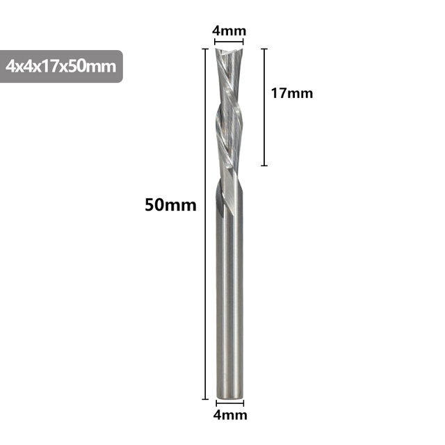 XCAN Left Hand Down Cutter 3.175/4/5/6mm Shank Spiral End Mill 2 Flute Carbide Milling Cutter for CNC Aluminum Cutting Milling B