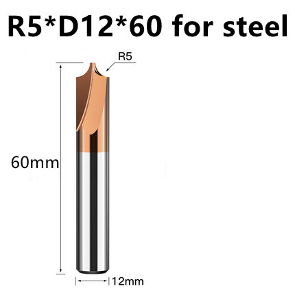 Tungsten Carbide Radius Corner Rounding Cutter End Mill Tool CNC R0.5 R1 R2 R3 R6 Chamfer Out Radish Quarter Circle Router