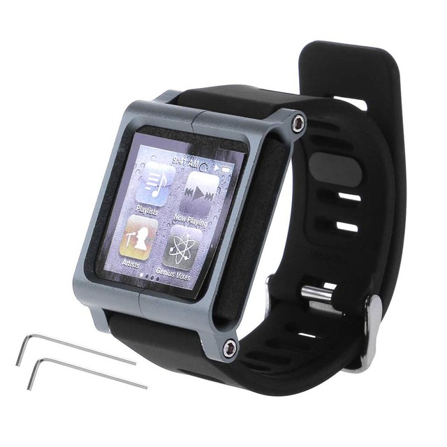 Multitouch Watch Band Kit Wrist Strap Bracelet For iPod Nano 6 6th 6g Aluminum Metal Case