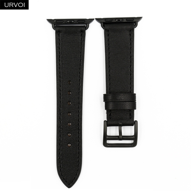 URVOI Leather Band for Apple Watch Series 7 6 SE 5 4 3 2 1 Round One for iwatch Straps Wrist Band Classic Design 41 45mm