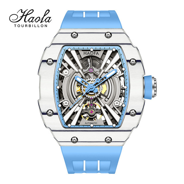 Haofa luxury automatic men's watch skeleton mechanical self-wind luminous movement men's watch 80H power reserve 1906