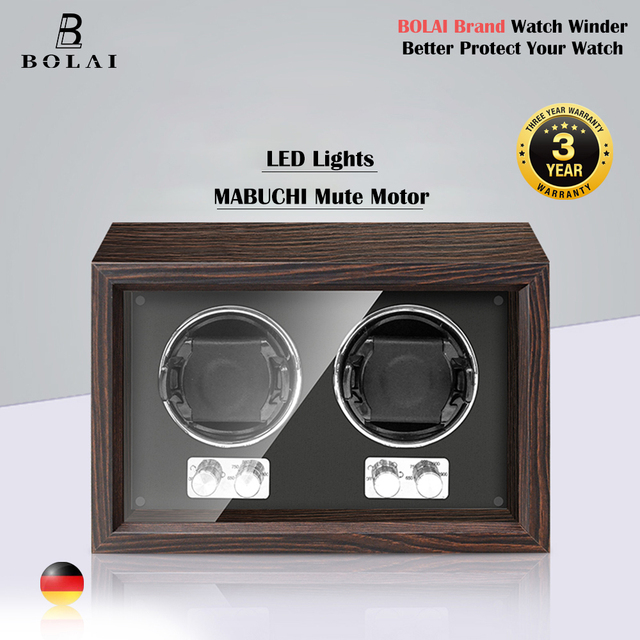 BOLAI luxury brand watch winder wood high-end 2 4 slot automatic watches box with Mabuchi motor watch cabinet watch storage box