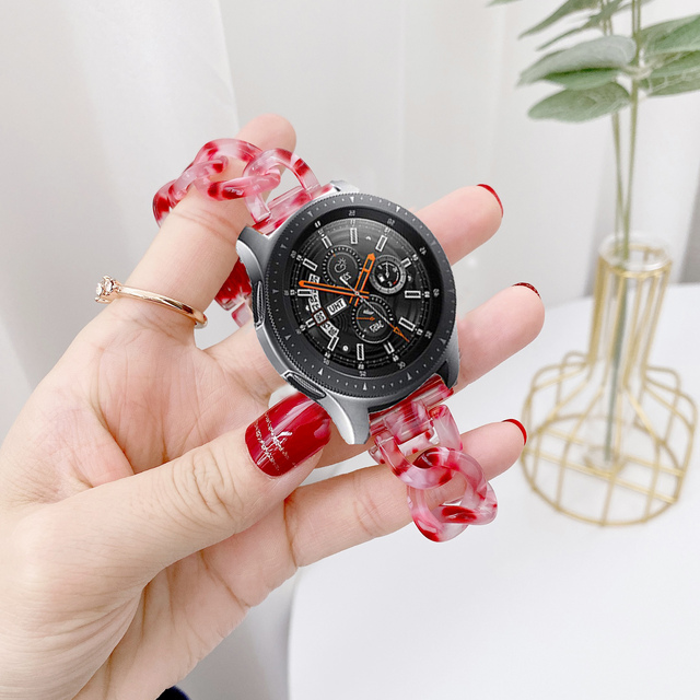 Women Watchband 22mm Strap for Sansong Galaxy Watch 3 45mm Series Resin Strap for Sansong Galaxy Watch 46mm Transparent Bracelet