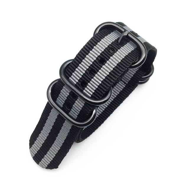 NATO Nylon Strap 20 22 24mm Bracelet Solid Military NATO Fabric Nylon Watch Strap Woven Zulu Straps Bands Belt Buckle Black