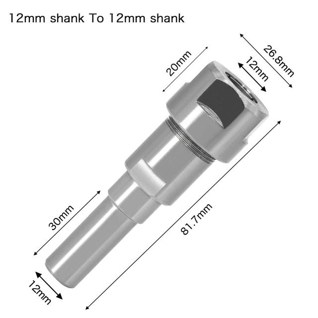 Binoax Router Bit Extension Rod Collet Drilling Machine Extension Milling Wood Cutting Machine 1/4(1/2) Inch 6/8/12mm Shank