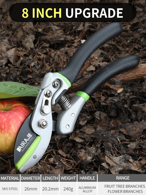 AIRAJ pruner, garden edge pruning shears, bypassed pruning shears, garden shears, plant shears, garden cutter