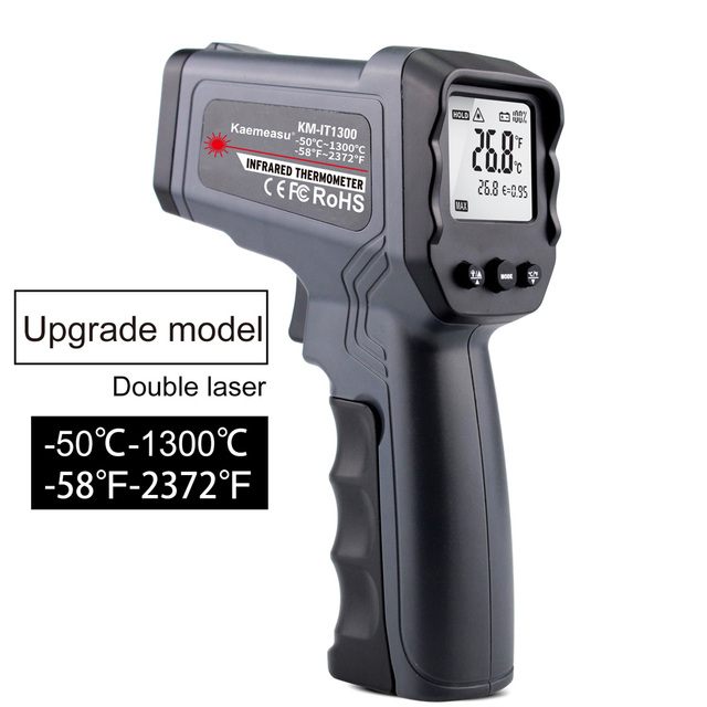 -50~1600C Single/Double Laser Thermometer Industrial Digital Infrared Thermometer Non Contact Thermometer Gun Thermometer