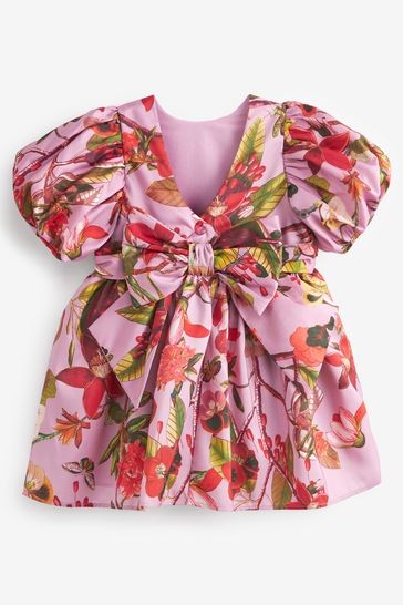 Floral Print Taffeta Dress (3mths-8yrs)