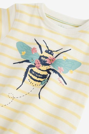 FatFace Yellow Baby Crew Bee T-Shirt and Joggers Set