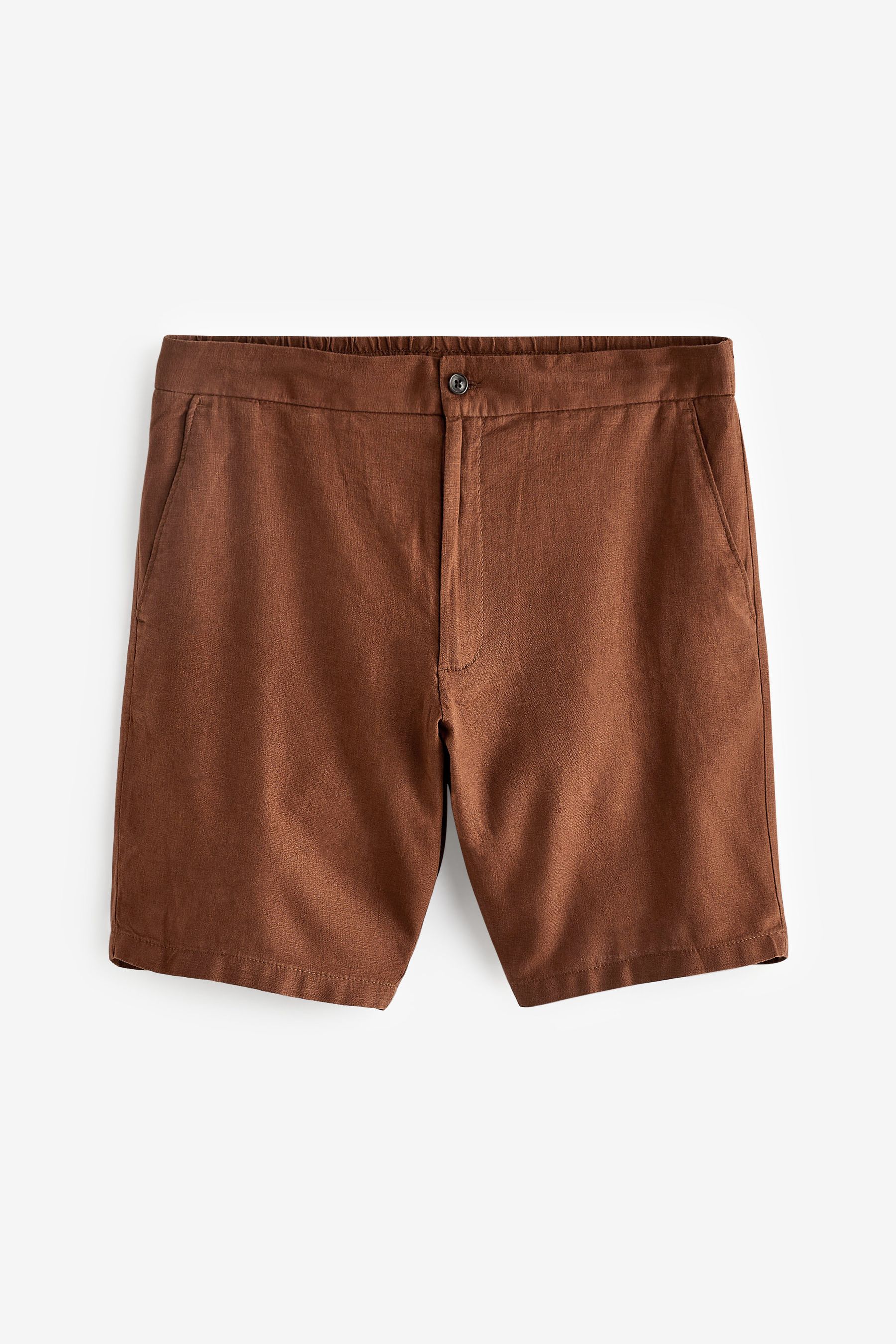 Elasticated Waist Linen Blend Shorts