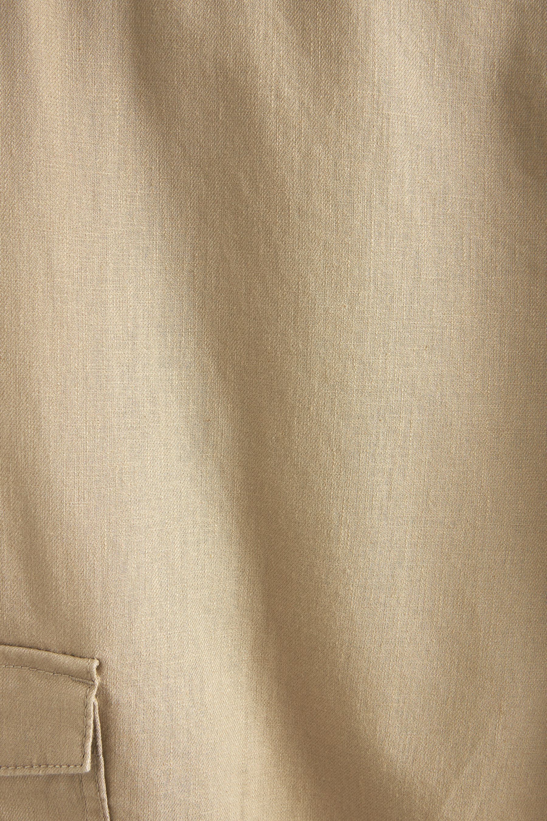 Linen Blend Cargo Trousers