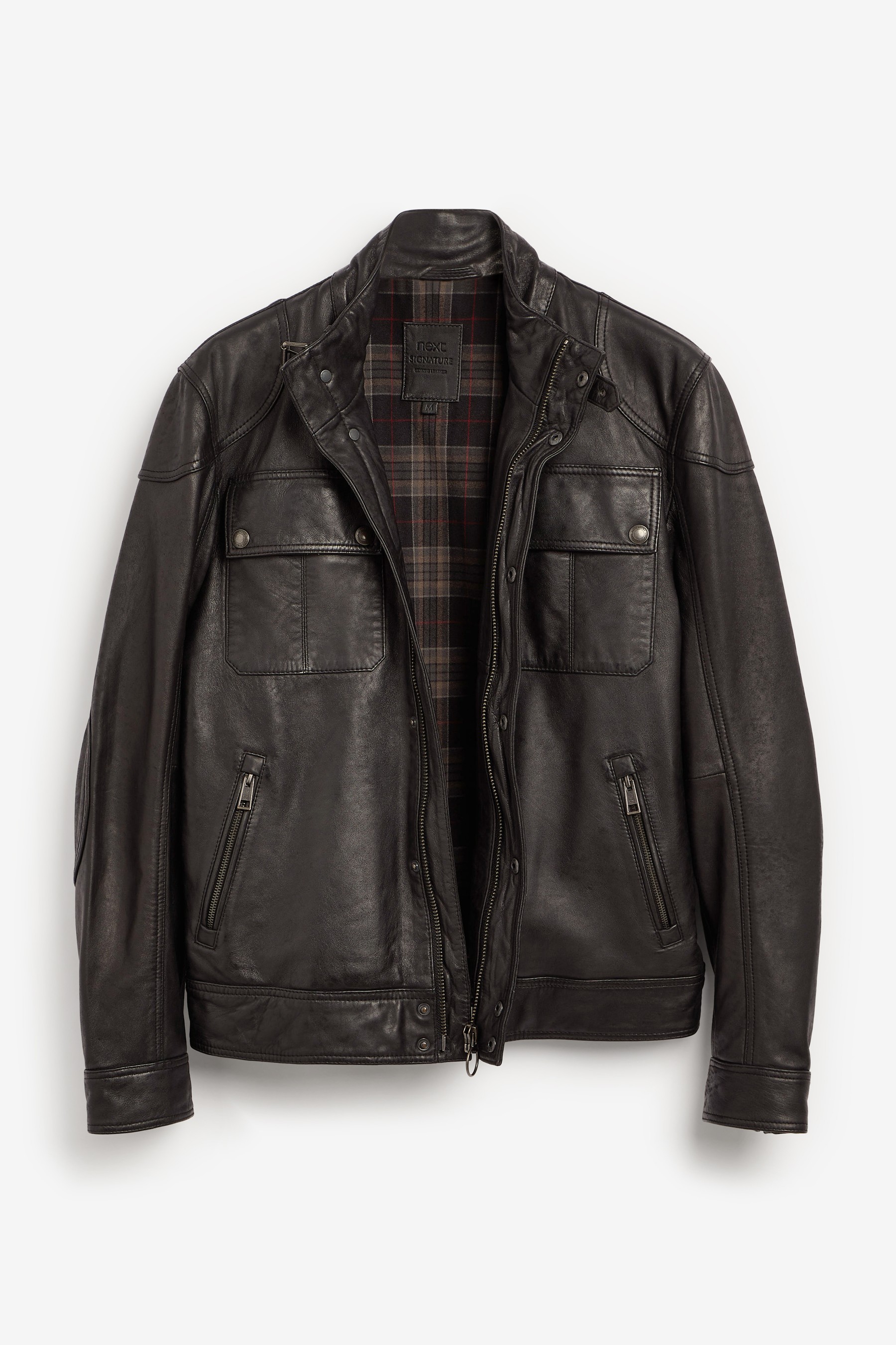 Signature Four Pocket Leather Biker Jacket