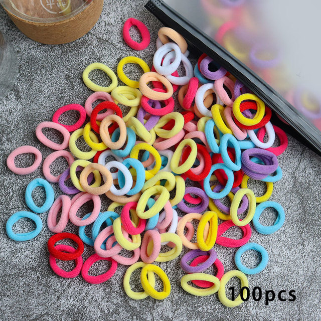 Toddler Hair Bands Baby Girl Children Headbands Colorful Elastic Hair Tie Nylon Scrunchie Hair Rope 50/100pcs Hair Accessories