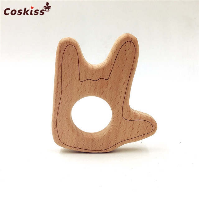 Lovely Cartoon Wood Teether 10pcs Pure Natural Animal Shaped Baby Teething Nursing Wood Teether Baby Girl DIY Pendant Toys