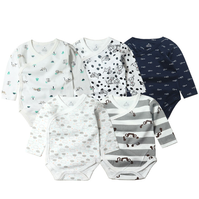 5pcs/lot Baby Bodysuits Autumn Newborn 100% Cotton Body Baby Long Sleeve Underwear Infant Jumpsuits Boys Girls Pajamas Clothes