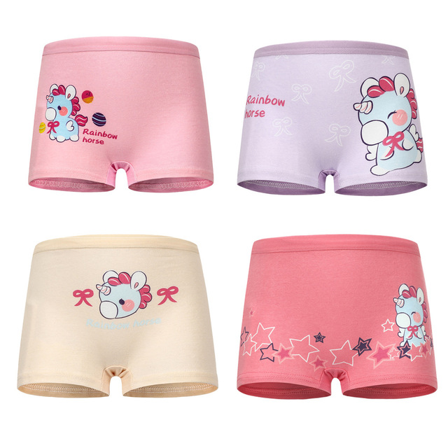 10 pieces/lot Design Children Girls Cotton Soft Lovely Panties Cartoon Baby Underwear for Girls Kids Boxer Panties Breathable