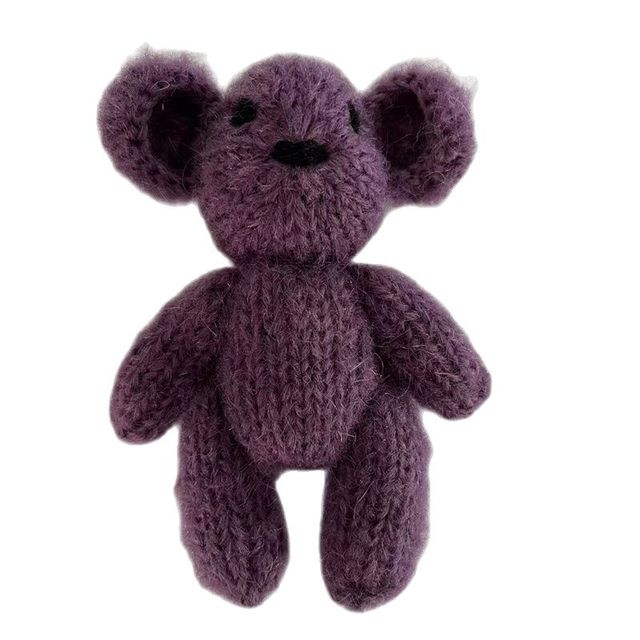 Newborn Teddy Bear Knit Mohair Animal Stuffer Photography Props Crochet Baby Photo Shoot