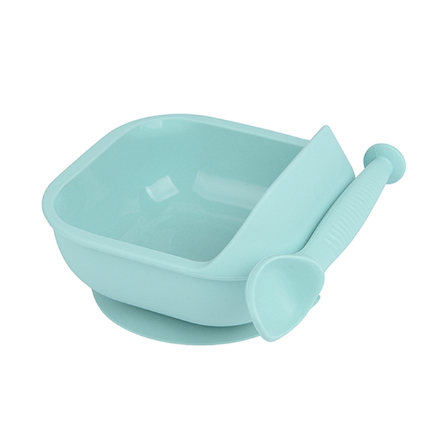 LOFCA 1 Set Baby Silicone Feeding Bowl Food Grade Liquid-Proof Suction Rotating Bowl Learning Dishes Tableware Children Plate