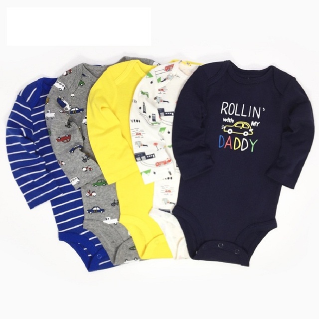 Long Sleeve Romper Cartoon Boy Girl Clothes Infant Clothes Set Newborn Costume Cotton 2022 Autumn Spring Rompers 5pcs