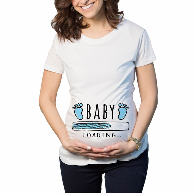 Pregnant Women T-Shirt Lady Letter Printed Maternity Short Sleeve Pregnancy Announcement Shirt 2022 Summer Mom Top Tees Clothes