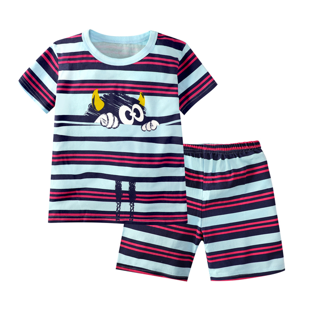 Boys Short Sleeve Cotton Pajamas Sets Dinosaur Boys Sleepwear Sets Teenage Kids Pajamas For Boys 3 4 5 6 7 8 9 10 11 12 Years